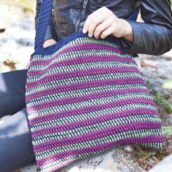 X-Bolso tejido a ganchillo tunecino