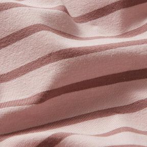 Punto de algodón con rayas estrechas y anchas – rosa viejo claro/rosa viejo oscuro, 