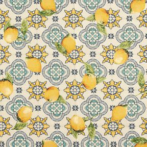 Tela decorativa Tapiz Azulejos con limones – naturaleza/amarillo limón, 