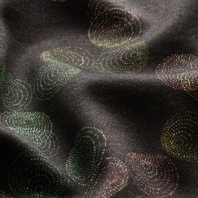 Tela de jersey de viscosa Círculos de colores – negro, 