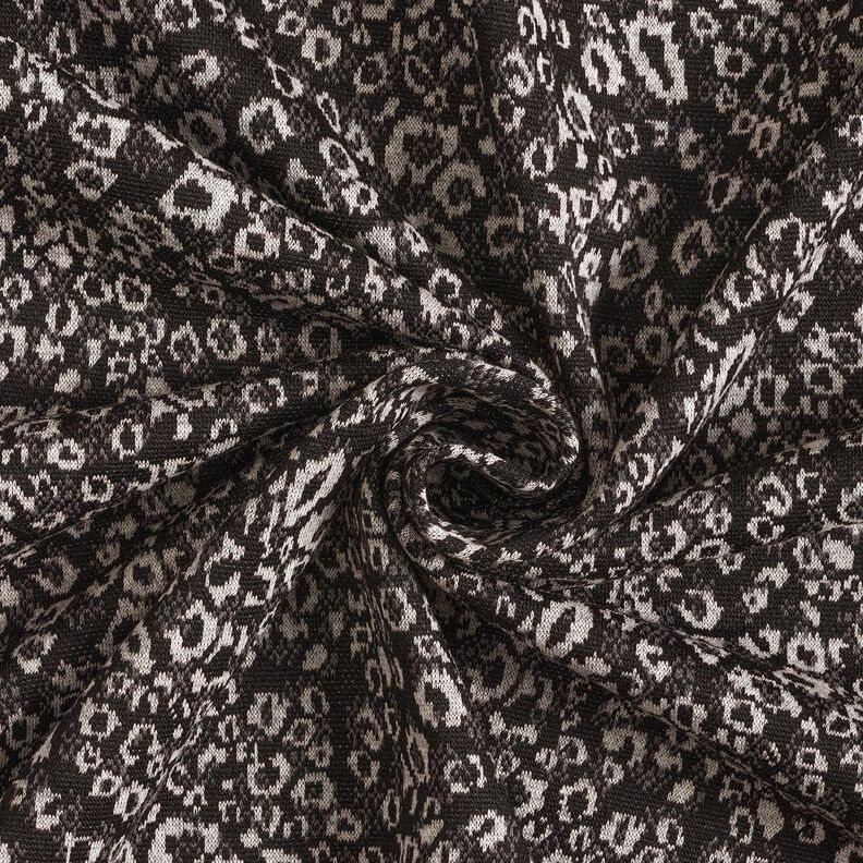 Punto jacquard con patrón de leopardo abstracto – negro/gris brumoso,  image number 3