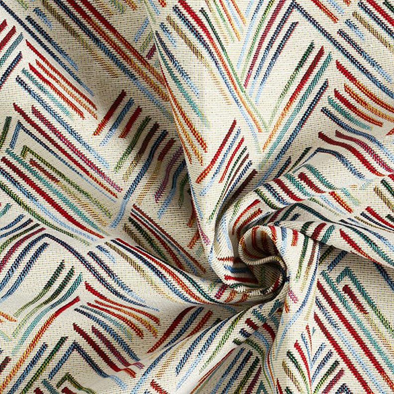 Tela decorativa Tapiz Línea en zigzag – beige claro/azul,  image number 3