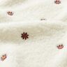 Felpa de peluche Flores bordadas – blanco lana/berenjena,  thumbnail number 2