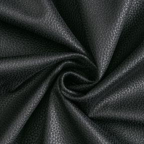Tela de tapicería Imitación de piel Estructura – negro, 