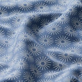 Tela de jersey de algodón brillan las flores – azul vaquero, 