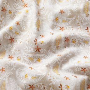 Popelina de algodón Sueño floral paisley Impresión digital – gris brumoso, 