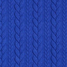Tela de jersey jacquard Cloqué Punto trenzado – azul real, 