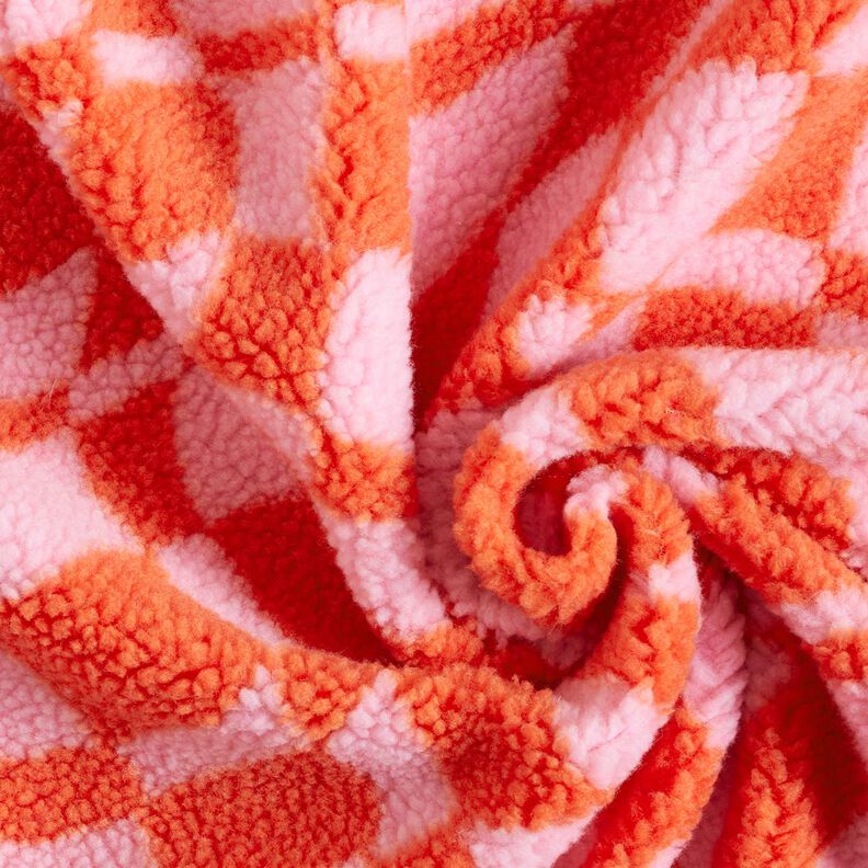 Felpa de peluche Patrón abstracto – rosa oscuro/naranja,  image number 4