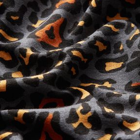 Tela de jersey de viscosa Estampado leopardo – gris pizarra/amarillo curry, 