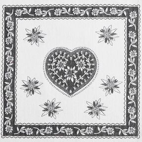 Panel decorativo Tapiz Corazón alpino – marfil/gris, 