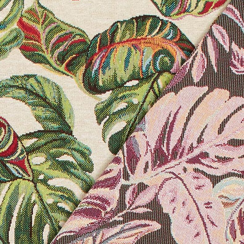 Jacquard tapiz Palmera Monstera – verde/rojo,  image number 4