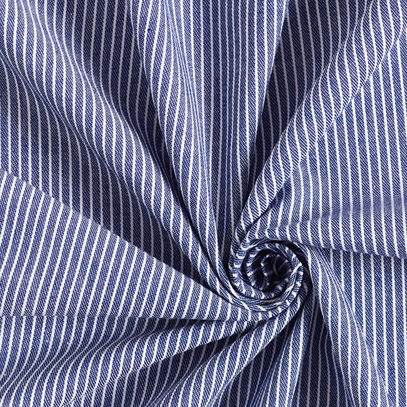 Tela para blusas Mezcla de algodón Rayas – azul marino/blanco,  image number 3