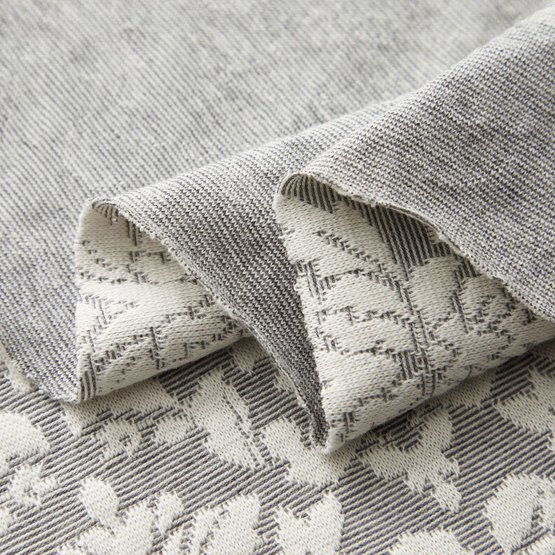 Punto jacquard con adornos – gris claro/blanco,  image number 3