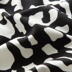 Tela de jersey de viscosa Manchas leopardo abstractas – negro/blanco, 