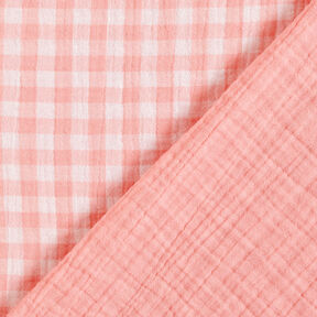 Muselina/doble arruga Hilo de cuadrados Vichy teñidos – rosa antiguo/blanco, 