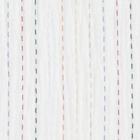 Muselina/doble arruga Telas a rayas de colores – blanco lana, 