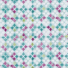 Popelina de algodón Patrón de azulejos orientales Impresión digital – Eucalipto/uva, 