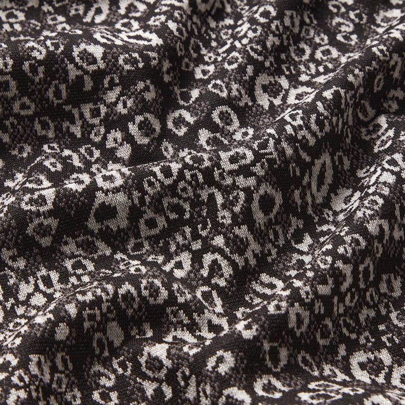 Punto jacquard con patrón de leopardo abstracto – negro/gris brumoso,  image number 2