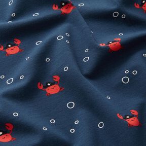 Tela de jersey de algodón Cangrejo pirata Impresión digital – azul marino, 