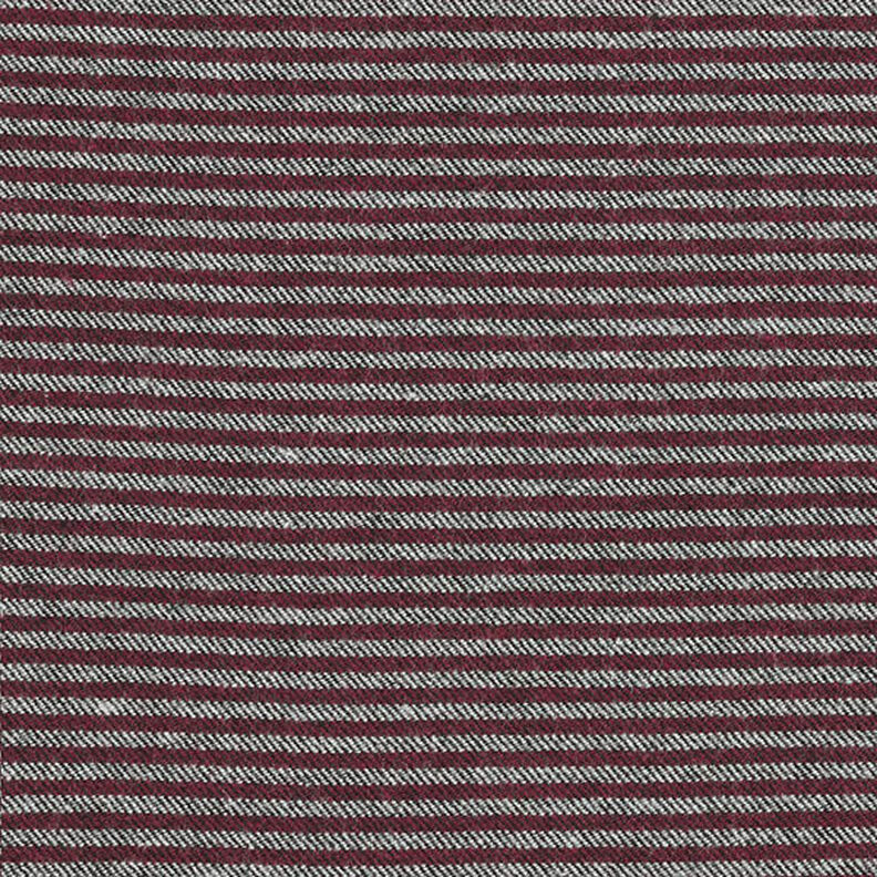 Tela para pantalón a rayas – merlot/gris,  image number 1