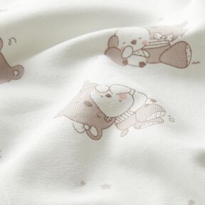 Tela de jersey de algodón Ositos de peluche soñolientos – marfil, 