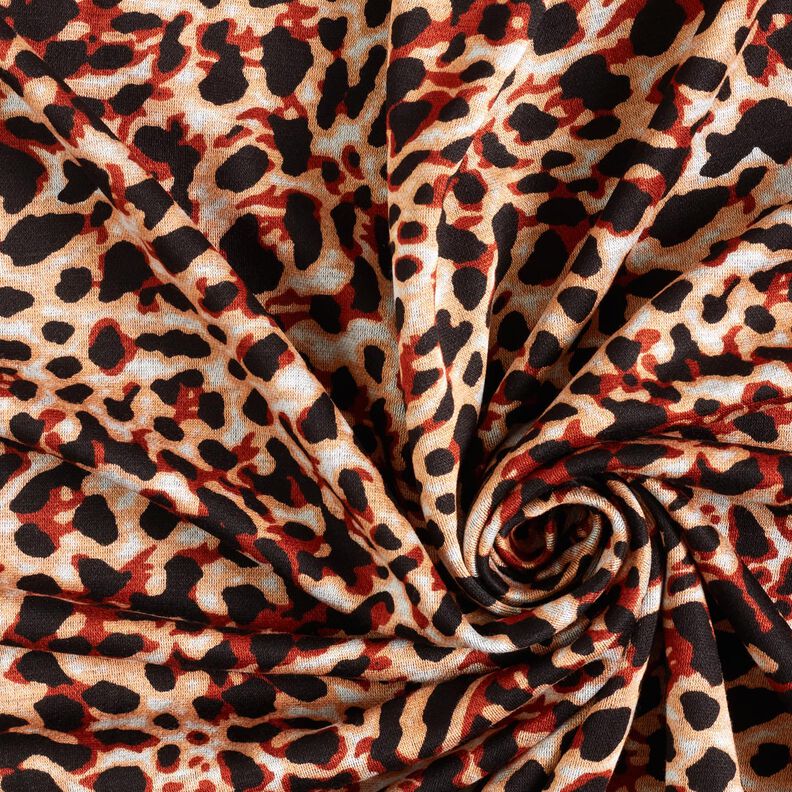 Tela de jersey de viscosa Pequeño estampado de leopardo – terracotta/albaricoque,  image number 3