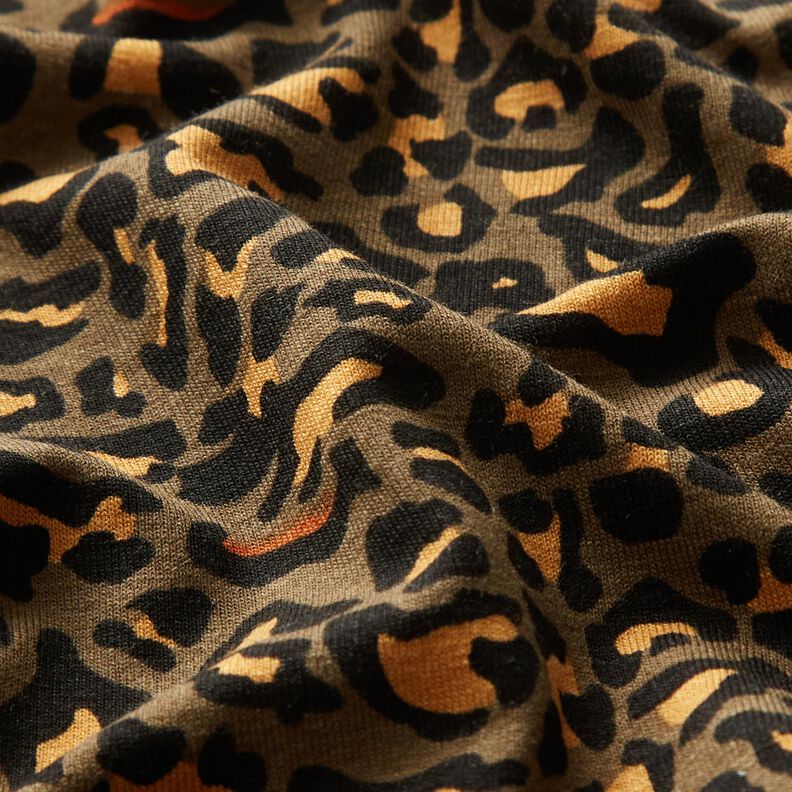 Tela de jersey de viscosa Estampado leopardo – duna/amarillo curry,  image number 2