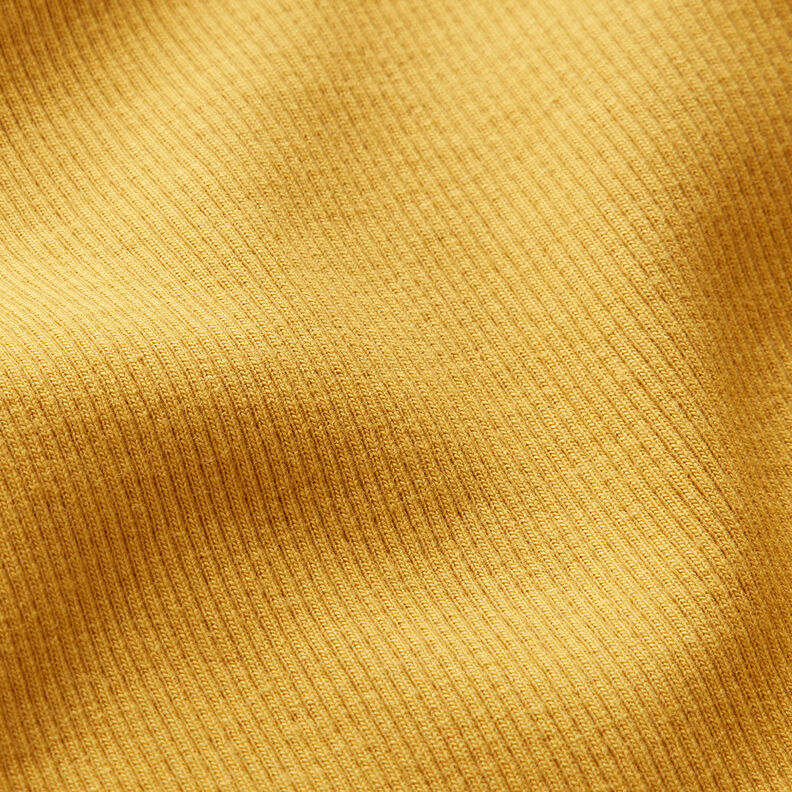 Textura fina Tela de jersey de algodón – mostaza,  image number 2