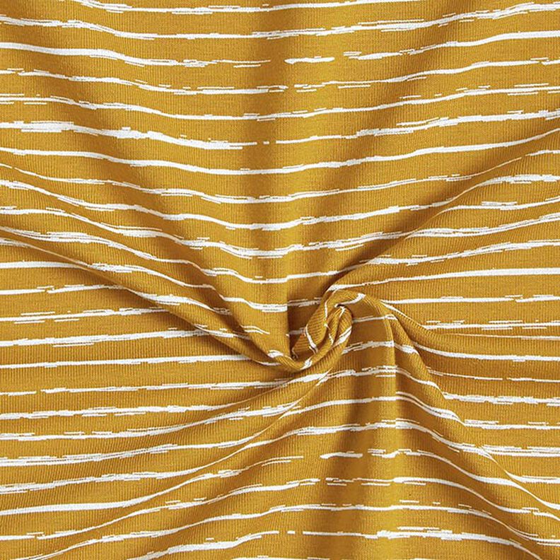 Tela de jersey de algodón Rayas Skribbel – mostaza,  image number 3