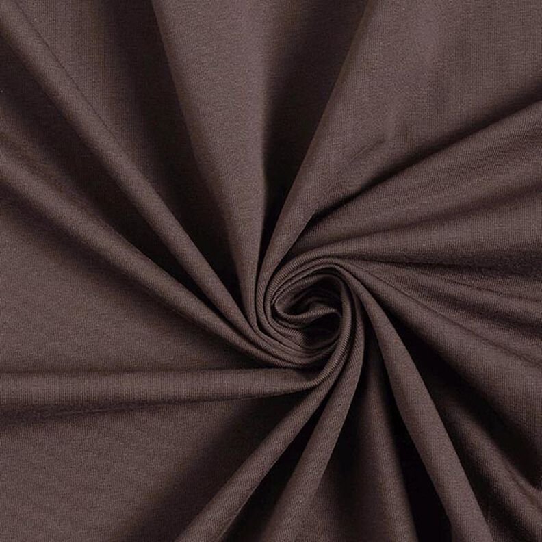 Tela de jersey de algodón Uni mediano – marrón negro,  image number 1