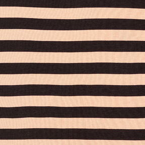 Tela de jersey de viscosa rayas horizontales – negro/albaricoque, 