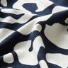 Tela de jersey de viscosa Manchas leopardo abstractas – azul noche/blanco,  thumbnail number 2