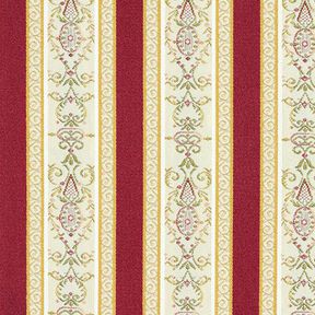 Tela de tapicería jacquard Rayas Biedermeier – crema/rojo, 