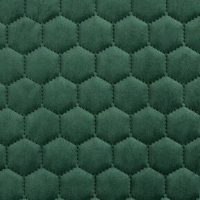 Tela de tapicería Terciopelo acolchado en diseño de panal – verde oscuro, 