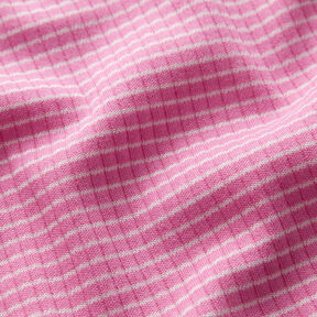 Jersey canelado Mini rayas – rosa/blanco, 