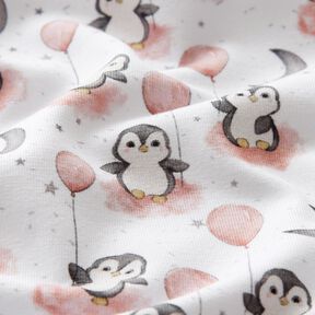 Tela de jersey de algodón Globo y pingüino Impresión digital – marfil, 