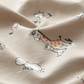 Tela de jersey de algodón Animales bebé – marrón claro, 