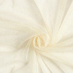 Tul brillante Real – blanco lana/dorado, 