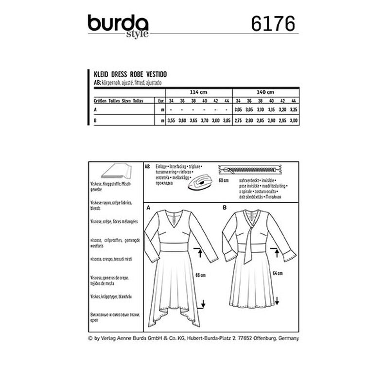 Vestido, Burda 6176 | 34-44,  image number 9