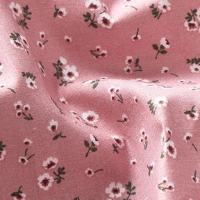Popelina de algodón orgánica Flores pequeñas – rosa antiguo, 