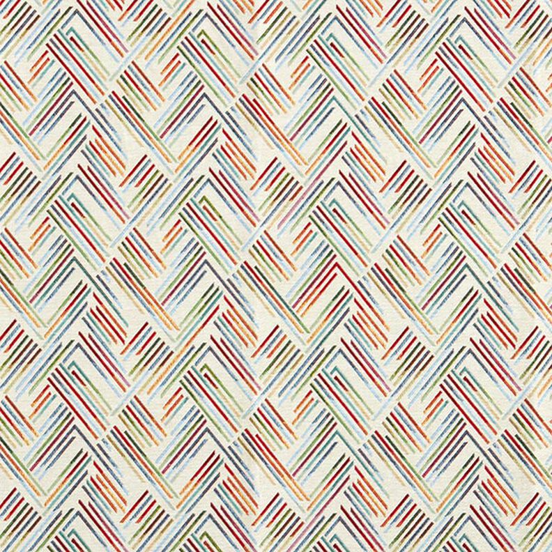 Tela decorativa Tapiz Línea en zigzag – beige claro/azul,  image number 1