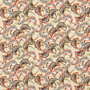 Tela de algodón Popelina Ginkgo abstracto – caqui claro/terracotta, 