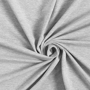 Tela de jersey de algodón Uni Melange – gris claro, 