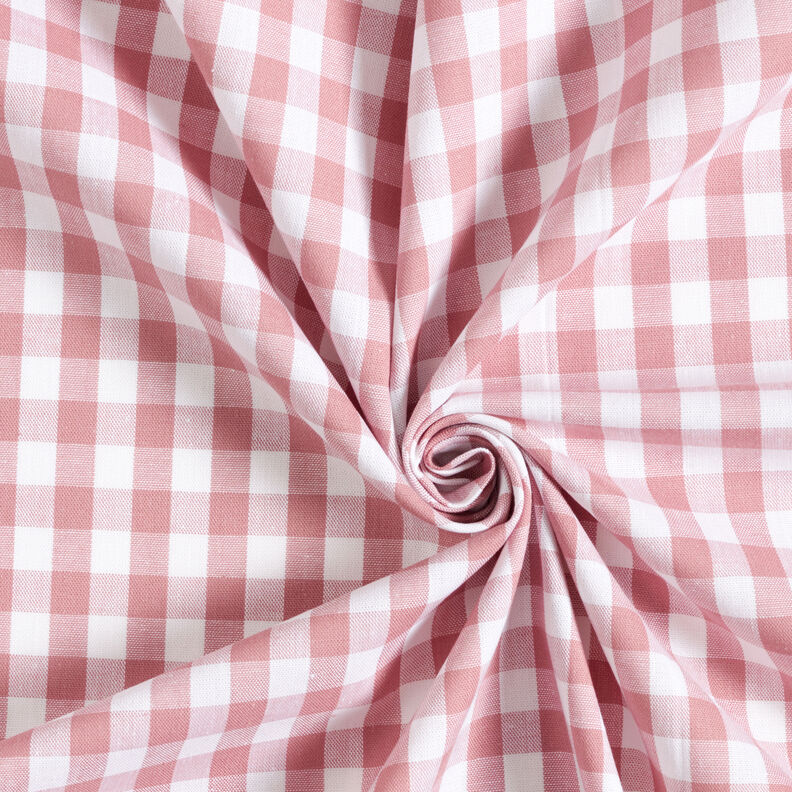 Tela de algodón Cuadros vichy 1 cm – rosa antiguo/blanco,  image number 3