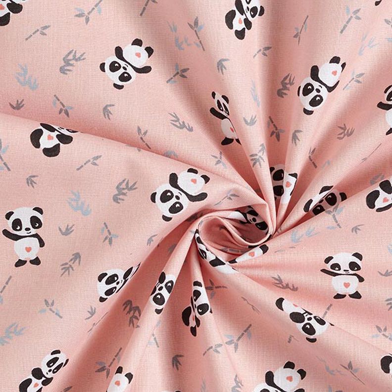 Tela de algodón Cretona panda tierno – rosa,  image number 3