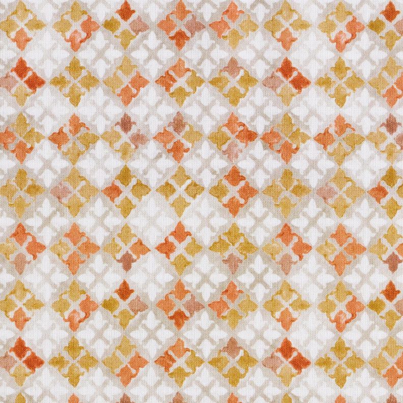 Popelina de algodón Patrón de azulejos orientales Impresión digital – gris brumoso/cobre,  image number 1