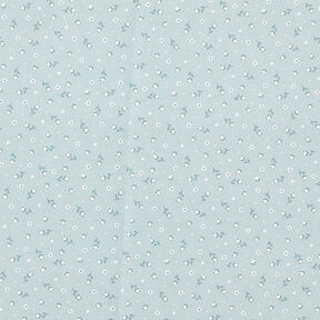 Tela de algodón Popelina Flores pequeñas – azul grisáceo pálido, 