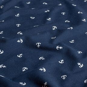 Tela de jersey de algodón Ancla pequeña – azul marino, 