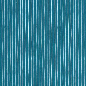 Tela de algodón Cretona Líneas delicadas – azul/blanco, 