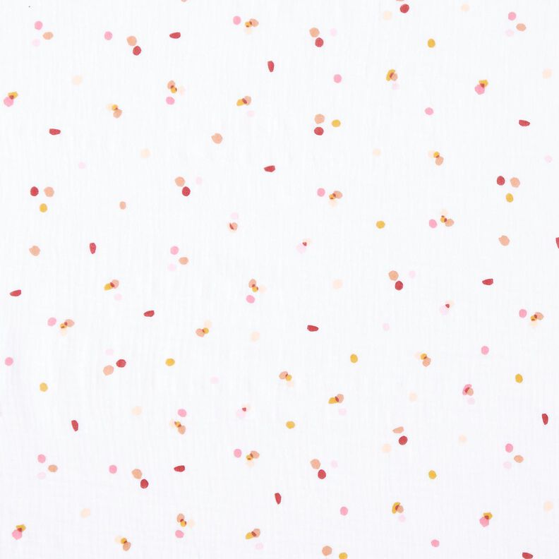 Muselina/doble arruga Manchas de colores – blanco,  image number 1